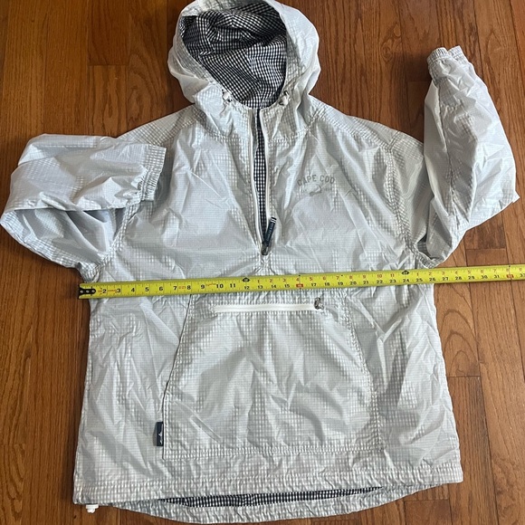 Charles River Cape Cod Logo Classic 3/4 Zip Hoodie White lined Gingham Pullover - Picture 8 of 11